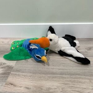 Caltoy Plush Wild Birds Hand Puppets Set Of 2 Pelican Peacock Story Time Toys